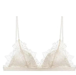 MOYISU Pure Desire Victoria French Lace Embroidered Lingerie Women's Thin Cup Triangle Cup Bra Set Comfortable No Underwire