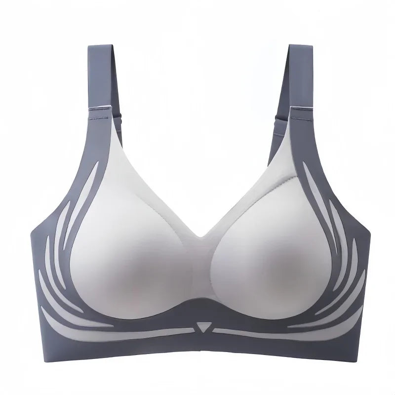Women's V-Neck Seamless Push-Up Bra with Anti-Spill Design 4 Colors Anti-sagging Lift-up Bras Plus Size Comfort Lingerie M-4XL