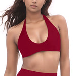 NCLAGEN SoftMotion Minimal Halter Neck Bralette Women's sports bra Gym high support Workout underwear Pilates yoga halter top