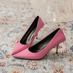 Pumps shoes Women Fashion Office Basic High Heels Work Lady Shoes Black Pink Green Thin Heels Brand Point Toe998