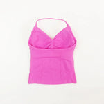 NCLAGEN Gym Longline Strappy Top Women Seamless Yoga Tank With Removable Pads V Neck Workout Clothes Sports Running Fitness Vest