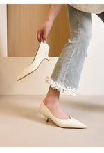 BIGTREE Sexy Classic High Heels Women Pumps Wedding Solid PU 5CM Thin Heels Kitten Heel Office Ladies Slip on Shoes Woman