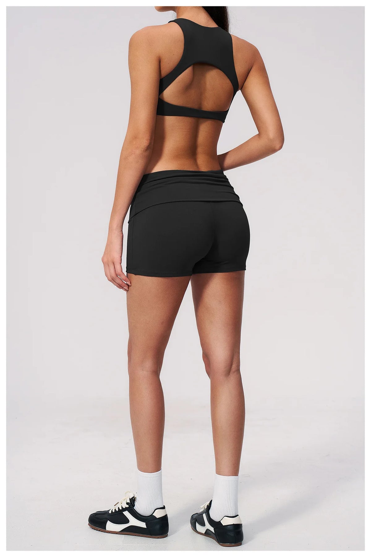 Tight Yoga Clothes Women Speed Drying Shock-absorbing Sports Vest Fitness Suits Outwear Gym Flip Waist Shorts Workout Clothes