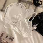 Cross Belt Lace Transparent Sexy Underpants Women's Low Waist Mesh Hollowed Bow Panties Cotton Breathable Briefs Lingerie