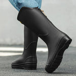 Women's Rain Boots Anti Slip Thick Soles Outdoor Long Tube Rain Boots Waterproof Fashion Wear-resistant Kitchen Women's Boots