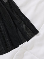Black Daisy Floral Lace Sheer Mesh Babydoll Lingerie Set Slip Nightdress With Matching Thong Women Sexy Sleepwear ZA825096