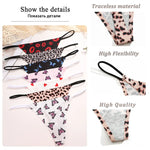 7PCS Women Seamless Leopard Butterfly Panties Sexy Ultra-thin Briefs Female Ice Silk No Trace Underwear Low Rise Soft Lingerie
