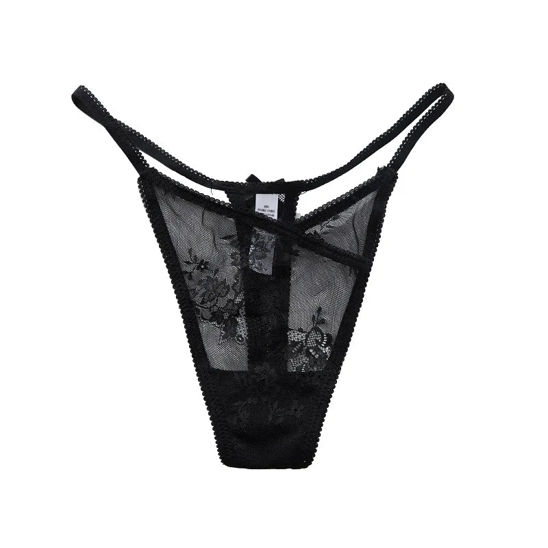 Girls Sexy G String Panties Women Lace Briefs Hollow Out Underwear Thong High Quality Transparent Underpants Lingerie Intimates
