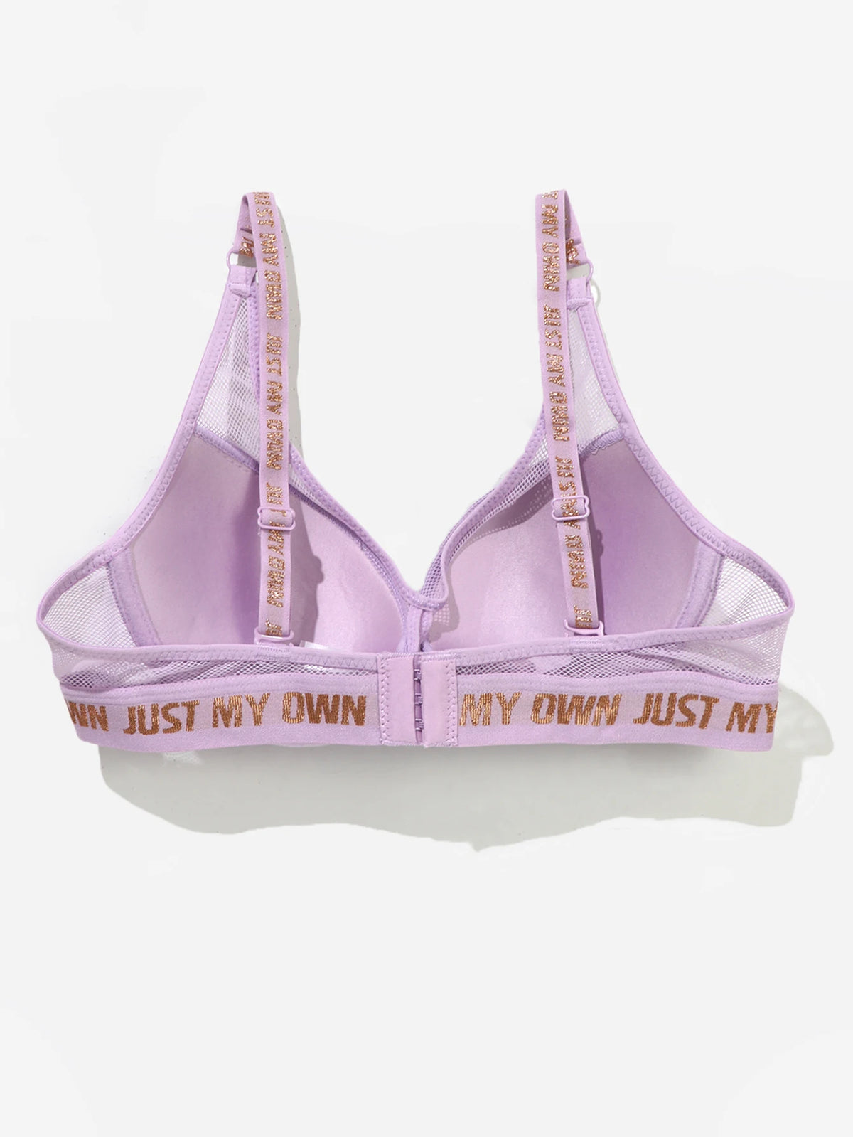 BEAUWEAR Thick Pad Push Up Bra with wire for Small Chest Women Letter Print Mesh Underwear Breathable 75B 80B 85B 90B