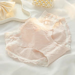 1/5pcs Women's Underwear Panty Cotton Lace Panties Girls' Bow Comfort Briefs Mid Waist Seamless Underpants Female Sexy Lingerie
