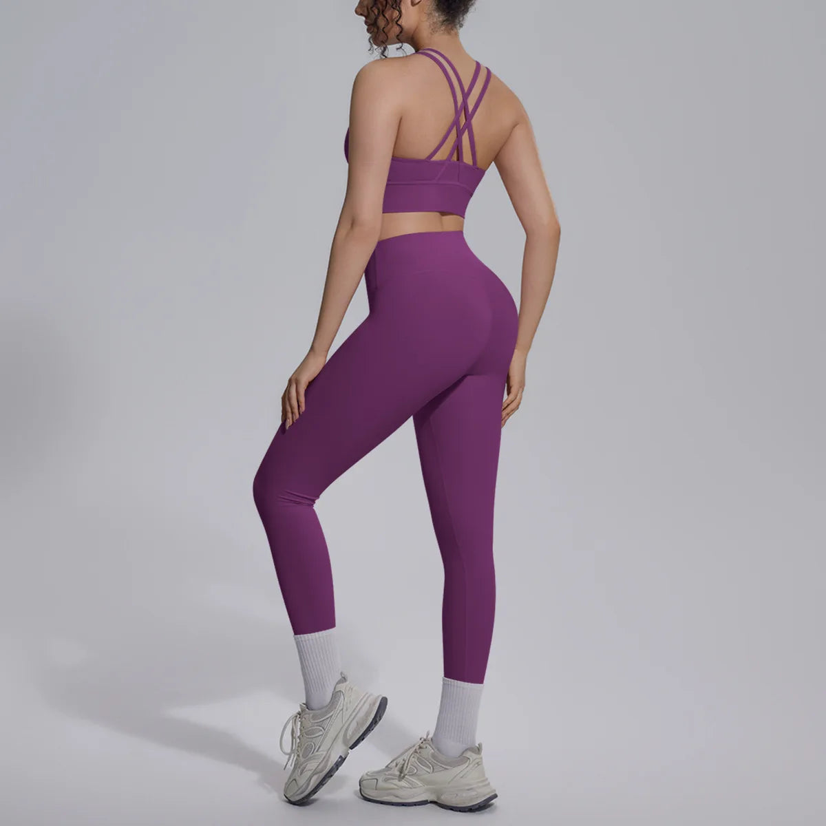 Women's Yoga Set Sports Fitness Running Beautiful Back Slim Fit Bra Hip-lifting High Waist Pants Workout Training Gym Suits