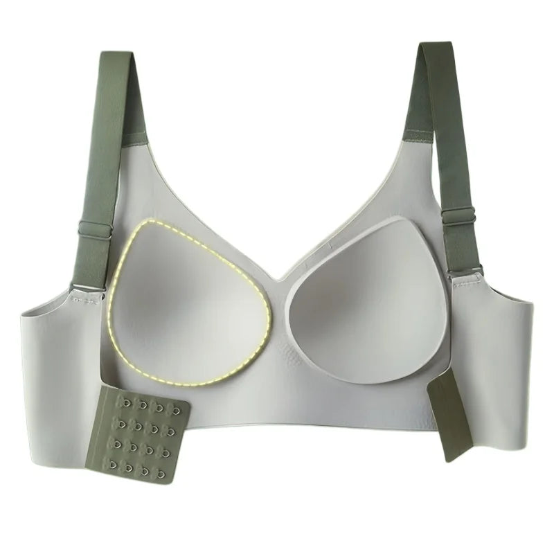 Women's V-Neck Seamless Push-Up Bra with Anti-Spill Design 4 Colors Anti-sagging Lift-up Bras Plus Size Comfort Lingerie M-4XL