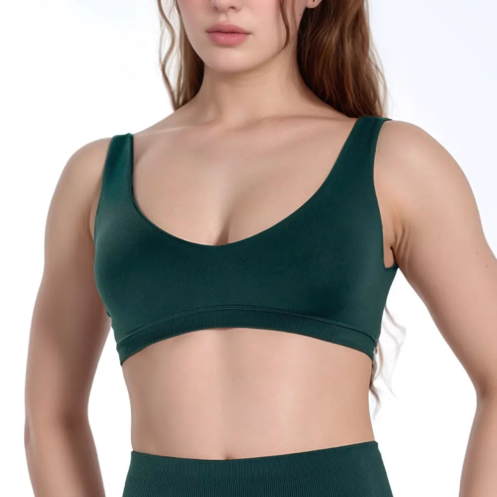 Scoop Back Sports Bra Women Shockproof Training Gym Bras Running Fitness Breathable Top Sports Vest High Impact Yoga Bras Woman