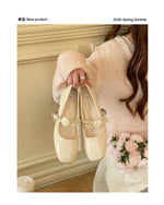 2026 Floral Rose Women Mary Jane Shoes Fashion Buckle Strap Thick Heel Shoes Ladies Elegant Daily Wedding Leather Dress Pumps