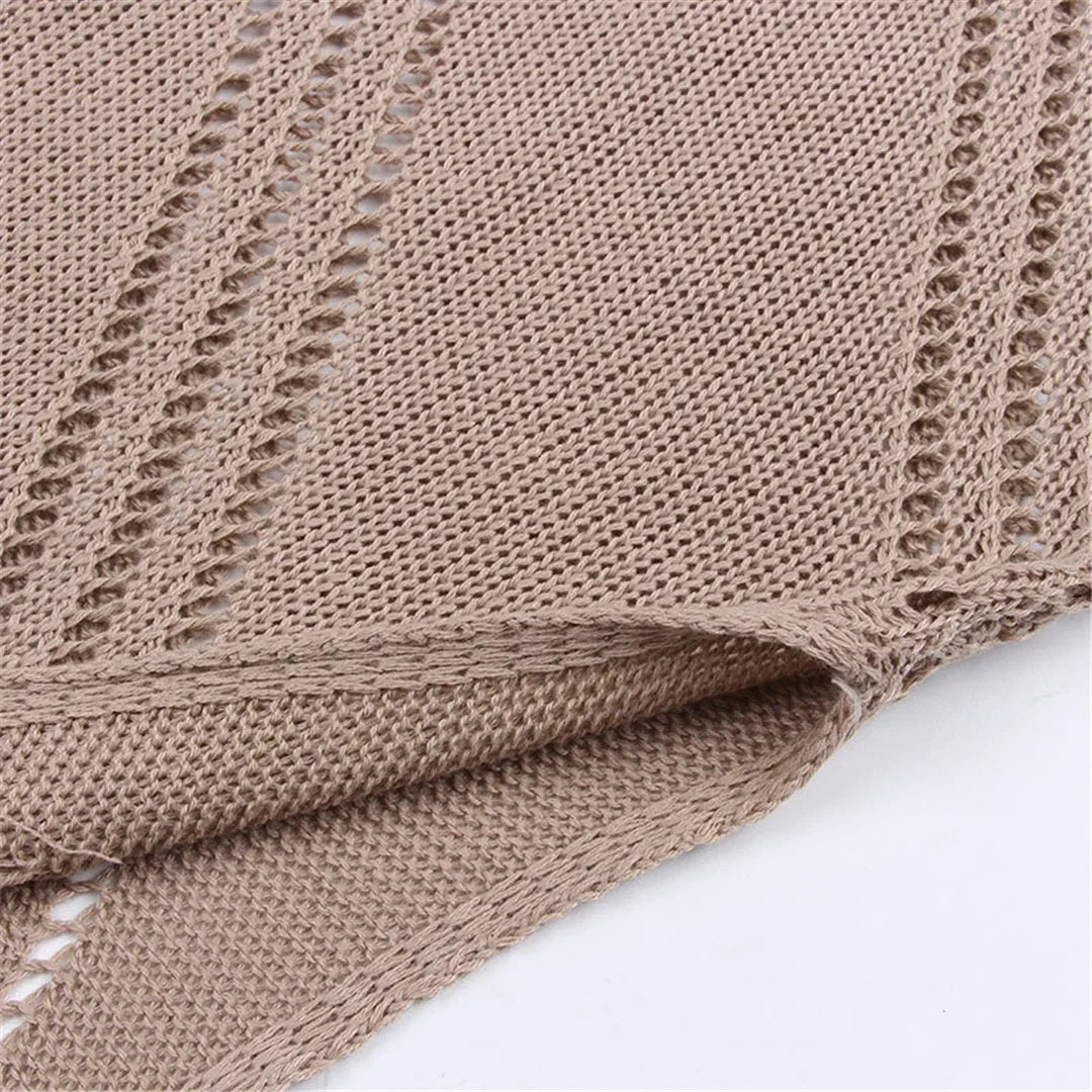 2025 Sexy Hollow Out Crochet Knitted Tunic Beach Cover Up Cover-ups Beach Dress Beach Wear Beachwear Female Women Long Dress