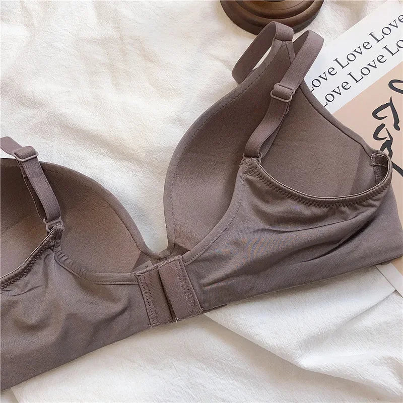 2Pcs/Set Padded Bras For Women Push Up Bra Underwear Non-wire Brassiere Sexy Lingerie Solid Color 3/4 Cup Comfort Intimates