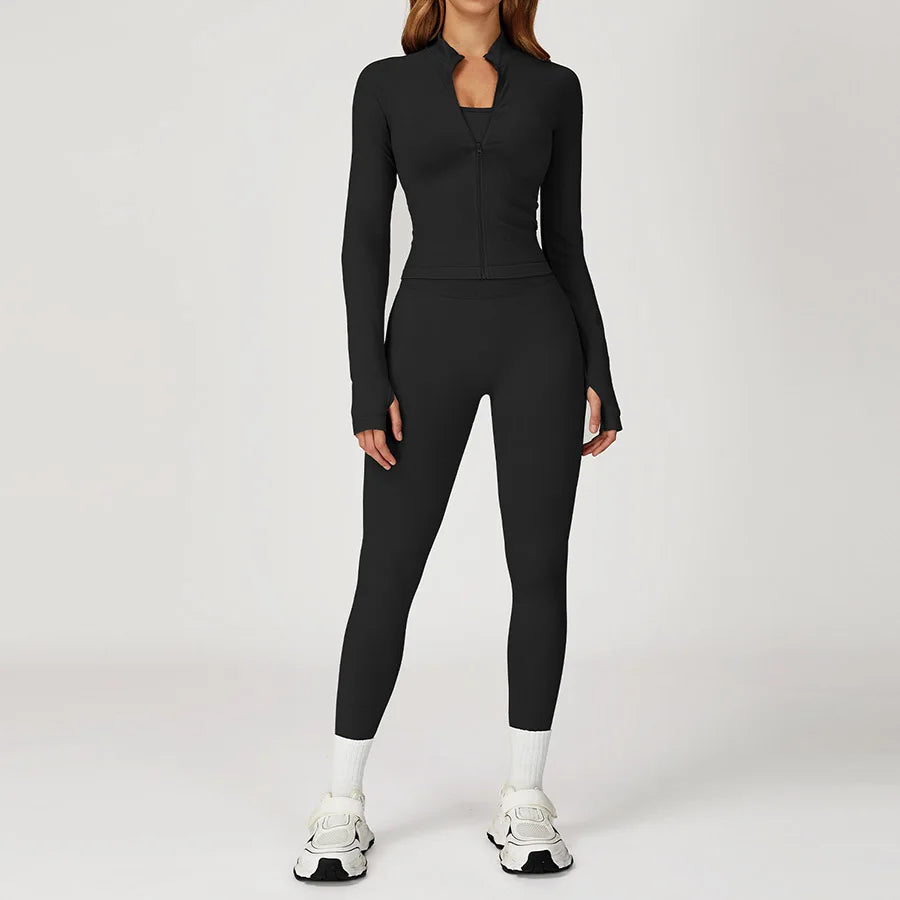 2PCS Yoga Suit Sports Set Women Gym Set Woman Tracksuit Running Workout Long Sleeve Sports Shirt Shorts and bra set Sport Outfit