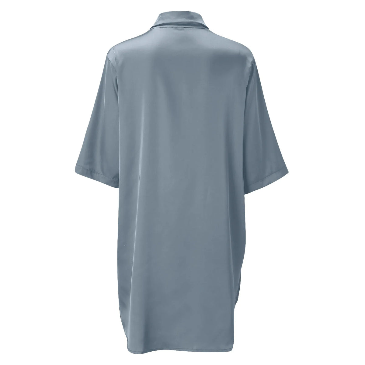 New Women's Solid Color Silky Comfortable Soft Pajamas Sexy Short Sleeve Nightshirt Smooth & Skin-Friendly Home Sleepwear Lounge