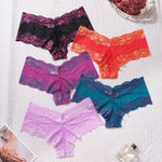 5pcs 1XL-4XL Plus Size Floral Panties Breathable Comfortable Female Underpants Fashion Sexy Lace Lingerie Elegant Lady Briefs
