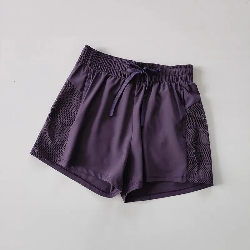 Women's Summer Sports Fitness Short Quick Dry Loose Anti Glare with Pocket Style New Pants