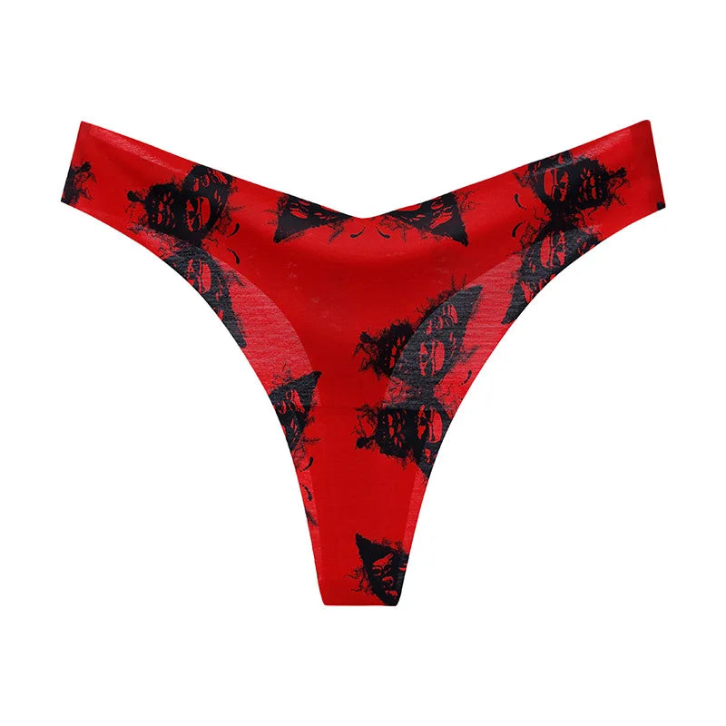 Ice Silk Women Panties G String Sexy Thong Seamless Underwear T Back Candy Color Briefs Girls Low Waist Lingerie Plus Size S-XL