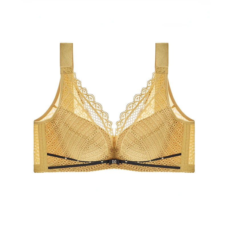Women Lingerie White Lace Bras Hollow Out Ultrathin Push Up Bra Transparent Brassiere Sexy Underwear Plus Size Autumn 6020
