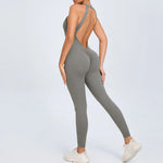 Seamless Yoga Jumpsuits Sports Fitness Peach Hip-lifting Backless Buckle One-Piece Training Gym Workout Tracksuits for Women