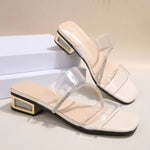 Transparent PVC Slippers Crystal Cup High-heeled Sexy Casual Shoes Plus Size Women Open Toe Transparent Slippers