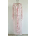 New Sexy V Neck Ruffled Long Sleeve Chiffon Tunic Beach Cover Up Cover-ups Beach Dress Beach Wear Beachwear Female Women V5976
