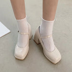 Patent Leather High Heel Mary Jane Shoes Women Elelgant Buckle Strap Platform Pumps Woman Chunky Heels Punk Lolita Shoes Female