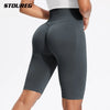 STOUREG Women's High Waist Yoga Shorts Tummy Control Quick Dry Running Sports Tight Gym Fitness Workout