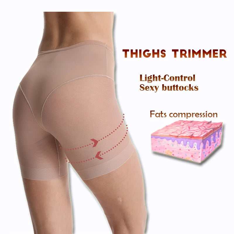 Women's Seamless Shorts Safety Pants High Waist Large Size Mesh Thin Boxer Panties Anti Friction Under Skirt Shorts Underwear