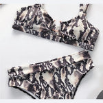 Sexy Snake Printed Female Swimsuit High Waist Bikini Women Swimwear Two-pieces Bikini Set Hollow Out Bathing Suit Swim Wear Lady