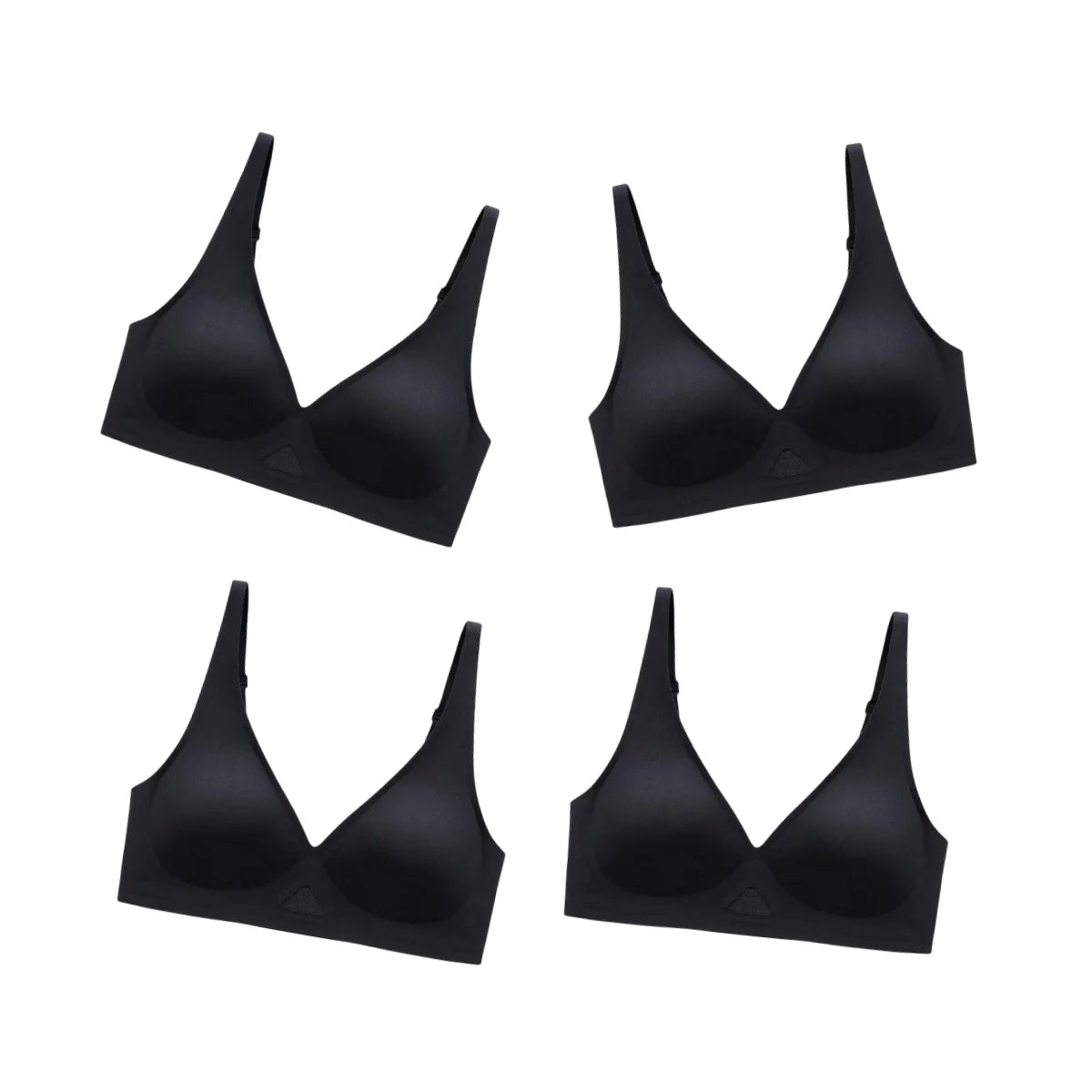 4Pcs/Set Seamless Bras For Women Non-wire Bra Push Up Deep V Underwear Female Invisible Padded Brasiere Sexy Lingerie