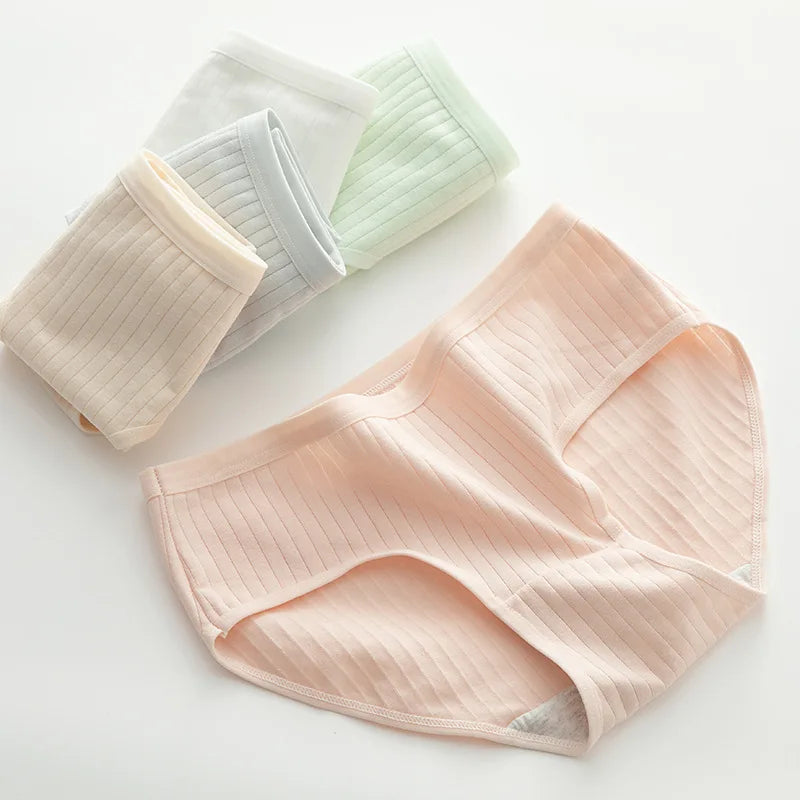 1Pc Women Cotton Panties Stretch Comfy Underwear Low Waist Briefs Female Underpants Sexy Lingerie Panties M-XL Solid Color Panty