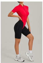Women's Seamless Yoga Jumpsuit Sports Workout Running Hip-lifting Slim Fit Shorts One-Piece Training Fitness Gym Bodysuit
