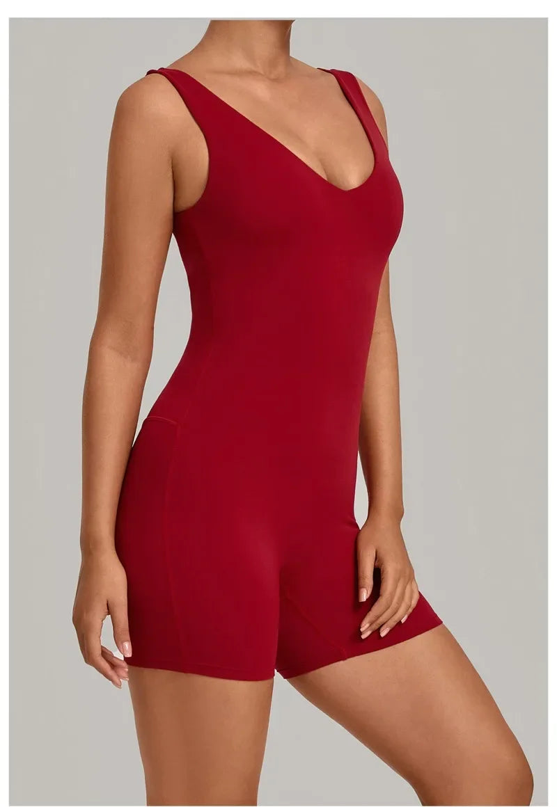 Women's Seamless Yoga Jumpsuits Fitness Sports Gym Beauty Backless Slim Fit Sling One-piece Running Workout Training Bodysuits