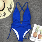 Sexy Deep V Neck Wrap Around Female Swimwear One Piece Swimsuit Women Backless Monokini High Leg Cut Bathing Suit Swim Beachwear