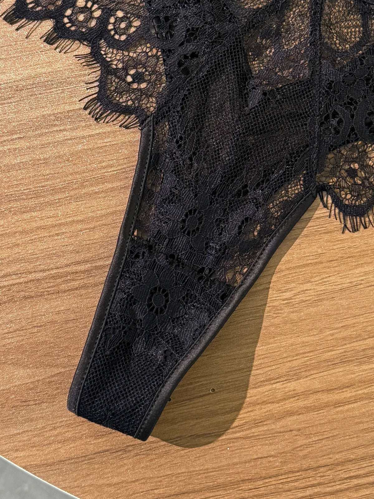 Black Lace Bra and Panty Set – Sexy Sheer Mesh Push-Up Bralette with Scalloped Edges + Thong Lingerie – Romantic Valentine’s Day
