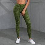 Camouflage Pockets High Waist Women Gym Leggings Casual Elastic Outdoors Pants High Street Style Workout Running Pants