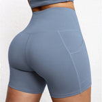 3Pcs Summer Butt Lifting Yoga Pockets Shorts High Waist Cyclings Tights Workout Jogging Shorts Sportswear Gym Running Short
