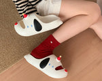 Cute Cartoon Dog Indoor Street Slippers For Women Summer House Shoes Soft EVA DIY Funny Birthday Hat Girls Home Beach Slides