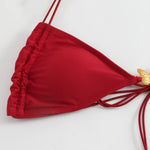 Solid Color Stretch Rope Butterfly Jewelry Bikini Sexy Split Triangle Bag Straps Swimsuit Women Maillot De Bain Femme 2 Pieces