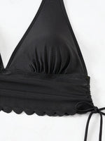 ZTVitality Sexy Black Bikini Set 2025 New Arrival Padded Bra Halter Bandage High Waist Swimsuit Women Swimwear Summer Beachwear