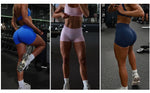 Gym Shorts Women Fitness Sports Biker Shorts 4.5" Low Waist Band Yoga Shorts Workout Tights Scrunch Butt Seamless Leggings Woman