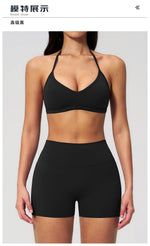 New Tight Yoga Set Women Breathable Quick Drying Sports Bra High Waist Shorts Fitness Suit Outwear Leisure Workout Gym Tracksuit