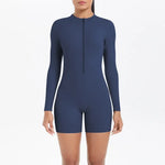 Women's Yoga Jumpsuits Sports Fitness Backless Half Zipper Peach Hip-Lifting Naked Feel Gym Running Workout One-Piece Bodysuits