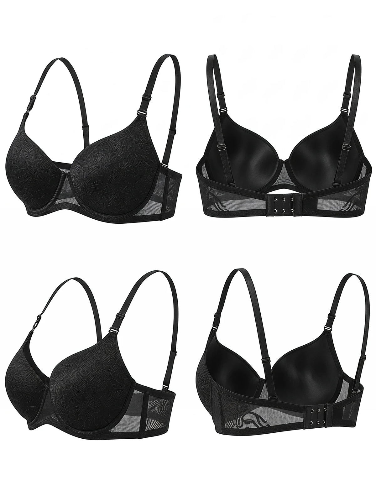 Steel ring anti-sagging bra Women Black Bra Casual Everyday Bras Smooth Comfortable Lounge Bralette Sexy Lingerie B6068