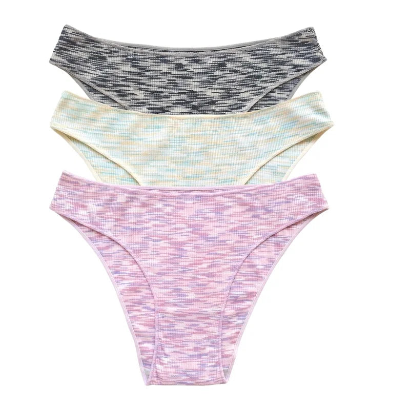 3Pcs/Set Women Panties Low Rise Briefs Seamless Underwear Female Underpants Comfort Strench Panties Sexy Lingerie S-XL