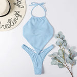 light blue Halter Bandana Bikinis Sets micro Thong sexy Swimsuit Women Swimwear Backless high cut Bathing Suit Bikini 2026 Mujer